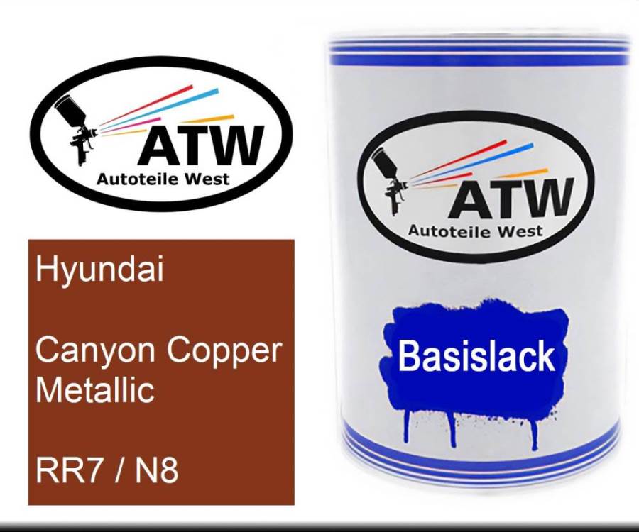 Hyundai, Canyon Copper Metallic, RR7 / N8: 500ml Lackdose, von ATW Autoteile West.